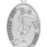 Oval Men's Saint Christopher Lacrosse Necklace - No Chain