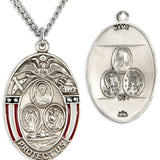 Men's Sterling Silver Land Air Sea Military 3 Way Necklace with Chain Options