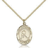 St. Christopher Ice Hockey Medal, Gold Filled, Medium - Gold-tone