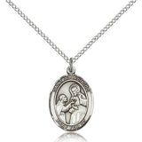 St. John of God Medal, Sterling Silver, Medium - 18" 1.2mm Sterling Silver Chain + Clasp