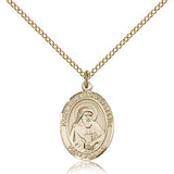 St. Bede the Venerable Medal, Gold Filled, Medium - Gold-tone