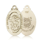 St. Michael Coast Guard Medal, 14 Karat Gold - 14 KT Yellow Gold