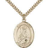 St. Louis Medal, Gold Filled, Large - 24" 2.4mm Gold Plated Chain + Clasp