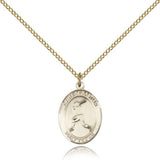 St. Sebastian Baseball Medal, Gold Filled, Medium - Gold-tone