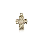 5 Way Cross Pendant, 14 Karat Gold - 14 KT Yellow Gold
