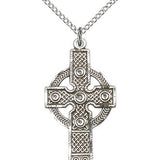 Kilklispeen Cross Pendant, Sterling Silver - 18" 1.2mm Sterling Silver Chain + Clasp