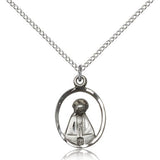 Madonna Medal, Sterling Silver - 18" 1.2mm Sterling Silver Chain + Clasp