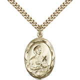 St. Gerard Medal, Gold Filled - 24" 2.4mm Gold Plated Endless Chain