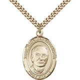 St. Hannibal Medal, Gold Filled, Large - 24" 2.4mm Gold Plated Chain + Clasp