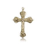 Crucifix Pendant, 14 Karat Gold - 14 KT Yellow Gold