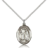 St. Valentine of Rome Medal, Sterling Silver, Medium - 18" 1.2mm Sterling Silver Chain + Clasp