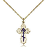 St. Olga Cross Pendant, Gold Filled - Gold-tone