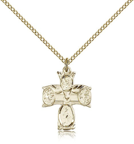 4 Way Cross Pendant, Gold Filled - Gold-tone