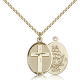 Navy Cross Pendant, Gold Filled - Gold-tone