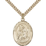 St. John the Baptist Medal, Gold Filled, Large - 24" 2.4mm Gold Plated Chain + Clasp