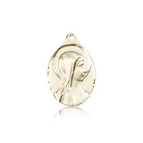 Sorrowful Mother Medal, 14 Karat Gold - 14 KT Yellow Gold
