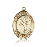 St. Sebastian Martial Arts Medal, 14 Karat Gold, Large - 14 KT Yellow Gold