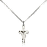 Cross Pendant, Sterling Silver - 18" 1.2mm Sterling Silver Chain + Clasp