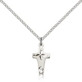 Cross Pendant, Sterling Silver - 18" 1.2mm Sterling Silver Chain + Clasp