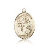St. Matthew the Apostle Medal, 14 Karat Gold, Large - 14 KT Yellow Gold