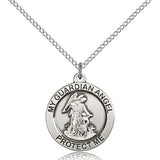 Guardian Angel Medal, Sterling Silver - Sterling Silver
