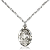 St. Raphael Medal, Sterling Silver - 18" 1.2mm Sterling Silver Chain + Clasp