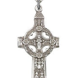 Scriptures Cross Pendant, Sterling Silver - 24" 2.4mm Rhodium Plate Endless Chain