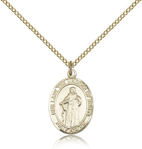 Our Lady of Knots Medal, Gold Filled, Medium - Gold-tone