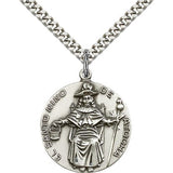 St. Niño De Atocha Medal, Sterling Silver - 24" 2.4mm Rhodium Plate Endless Chain