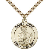 St. Jude Medal, Gold Filled - 24" 2.4mm Gold Plated Endless Chain