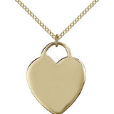 Heart Medal, Gold Filled - Gold-tone