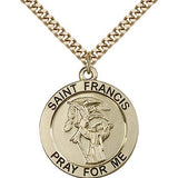 St. Francis Medal, Gold Filled - 24" 2.4mm Gold Plated Endless Chain