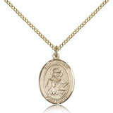 St. Isidore of Seville Medal, Gold Filled, Medium - Gold-tone