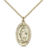 Miraculous Medal, Gold Filled - Gold-tone