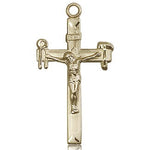 Crucifix Pendant, 14 Karat Gold - 14 KT Yellow Gold
