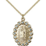 Our Lady of Guadalupe Medal, Gold Filled - Gold-tone