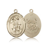 Guardian Angel Coast Guard Medal, 14 Karat Gold, Large - 14 KT Yellow Gold