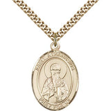 St. Athanasius Medal, Gold Filled, Large - 24" 2.4mm Gold Plated Chain + Clasp