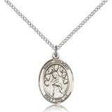 St. Felicity Medal, Sterling Silver, Medium - 18" 1.2mm Sterling Silver Chain + Clasp