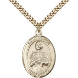 St. Kateri Medal, Gold Filled, Large - 24" 2.4mm Gold Plated Chain + Clasp