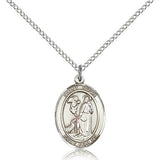 St. Roch Medal, Sterling Silver, Medium - 18" 1.2mm Sterling Silver Chain + Clasp