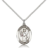 St. Uriel Medal, Sterling Silver, Medium - 18" 1.2mm Sterling Silver Chain + Clasp