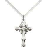 Cross Pendant, Sterling Silver - 18" 1.2mm Sterling Silver Chain + Clasp