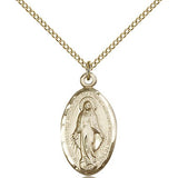 Miraculous Medal, Gold Filled - Gold-tone
