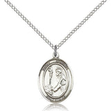 St. Dominic De Guzman Medal, Sterling Silver, Medium - 18" 1.2mm Sterling Silver Chain + Clasp