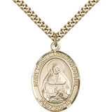 Marie Magdalen Postel Medal, Gold Filled, Large - 24" 2.4mm Gold Plated Chain + Clasp