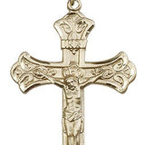 Crucifix Pendant, Gold Filled - 24" 2.4mm Gold Plated Endless Chain