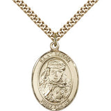 St. Sarah Medal, Gold Filled, Large - 24" 2.4mm Gold Plated Chain + Clasp