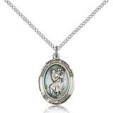 St. Christopher Medal, Sterling Silver, Medium - 18" 1.2mm Sterling Silver Chain + Clasp