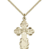 St. Olga Cross Pendant, Gold Filled - Gold-tone